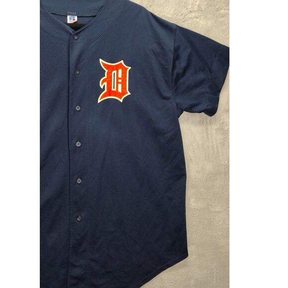 Russell Athletics Mens Vintage Detroit Jersey Size XL Tigers #7 MLB Blue Mesh - Picture 6 of 11